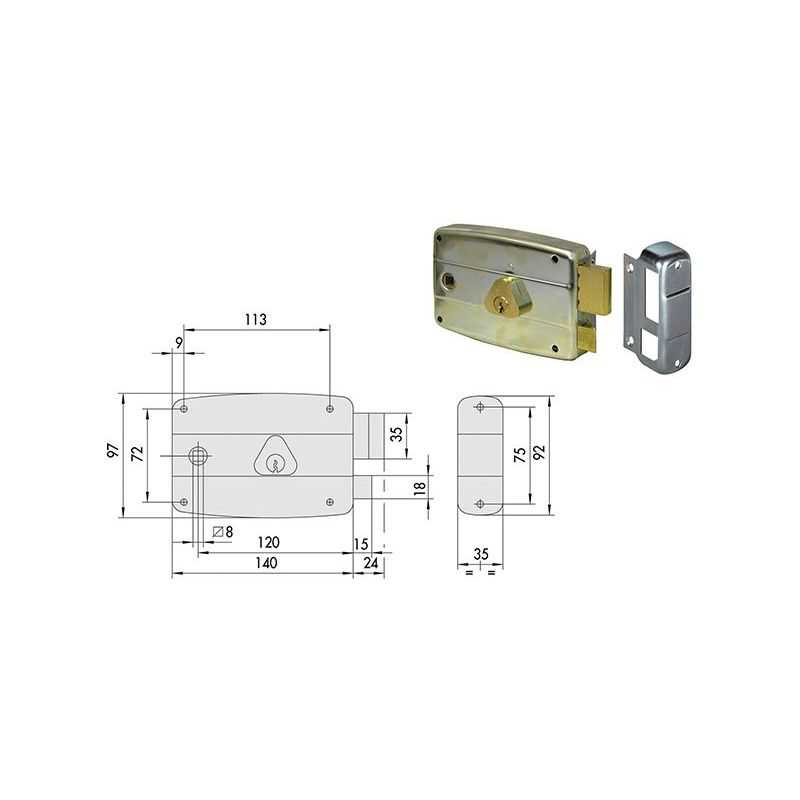 Cisa 50471 lock to apply for metal doors