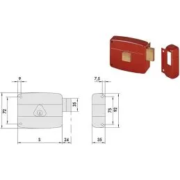 Serratura Cisa 50131 applicare per porte in legno