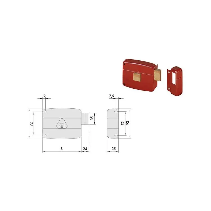 Serratura Cisa 50131 applicare per porte in legno