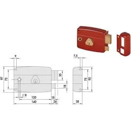 Serratura Cisa 50171 applicare per porte in legno