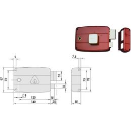 Serratura Cisa 50181 applicare per porte in legno