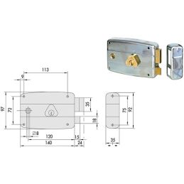 Serratura Cisa 50571 applicare per porte metallo