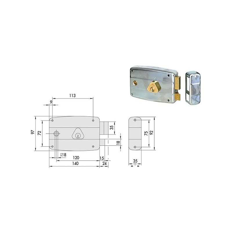 Cisa 50571 lock for metal doors