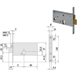 Serratura Cisa 44471 infilare per fascia h 77