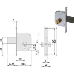 Cisa lock 42020.50.0 soaring mortise for gates