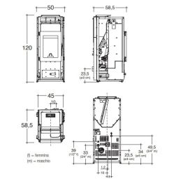 TermoStufa a pellet autopulente Caminetti Montegrappa BOMA MW22