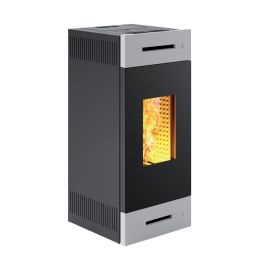 Self-cleaning pellet heating stove Caminetti Montegrappa TILE