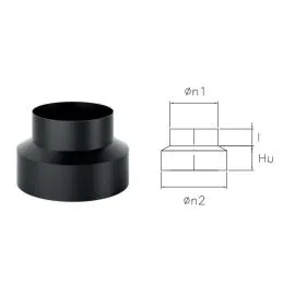 DWRCR REDUCTION fitting in black enamelled steel DESIGN WOOD