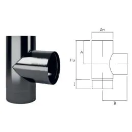 Raccordo a T 90° DWT9 in Acciaio smaltato nero DESIGN WOOD per