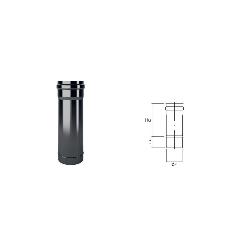 0.25 meter DTT2 pipe in black enamelled steel DESIGN TECH for