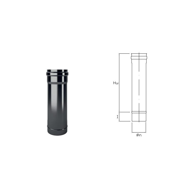 1 meter DTT1 pipe in black enamelled steel DESIGN TECH for