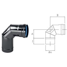 90 ° bend with DTC9I inspection in black enamelled steel DESIGN