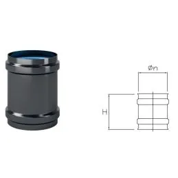 DTMA female / female sleeve in black enamelled steel DESIGN