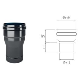 80-100 DTRCA oversize connection in black enamelled steel