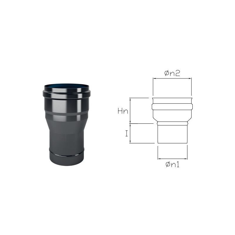 80-100 DTRCA oversize connection in black enamelled steel