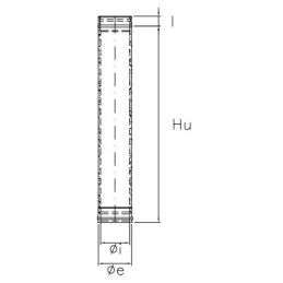 0.5 meter pipe R1T5 ISO10 COPPER Double wall flue