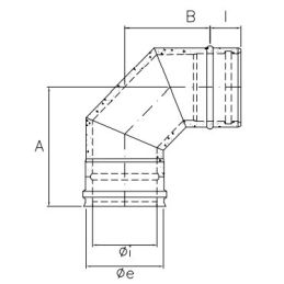 90 ° bend R1TC9 ISO10 COPPER Double wall flue