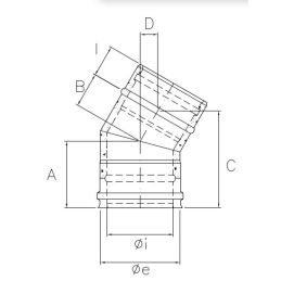 Curva 30° R1C3 ISO10 RAME Canna fumaria doppia parete