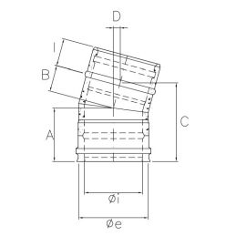 Curve 15 ° R1C15 ISO10 COPPER Double wall flue