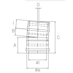 Curva 5° R1C05 ISO10 RAME Canna fumaria doppia parete