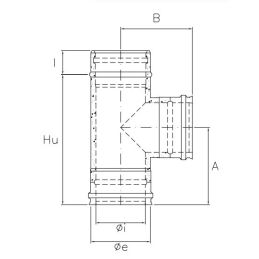 Tee 90 ° R1T9 ISO10 COPPER Double wall flue