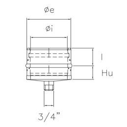 Tappo scarico condensa R1TS ISO10 RAME Canna fumaria doppia