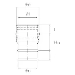 Mono-double junction R1RCI ISO10 COPPER Double wall flue