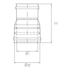 Double-mono junction R1RCU ISO10 COPPER Double wall flue