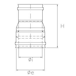 Giunzione doppia-mono R1RCU ISO10 RAME Canna fumaria doppia