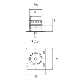 Base plate with central drain R1PPC ISO10 COPPER Double wall