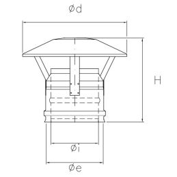 Cappello terminale parapioggia R1CC ISO10 RAME Canna fumaria