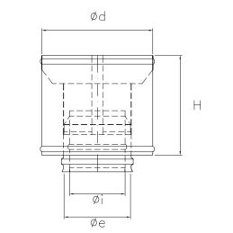 Cappello terminale antintemperie R1AR ISO10 RAME Canna fumaria