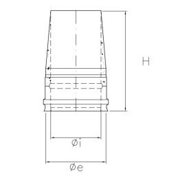 Truncated conical hat R1TO ISO10 COPPER Double wall flue