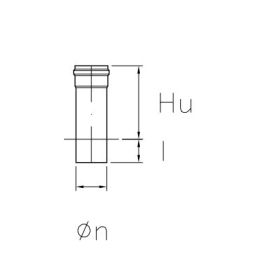 Tubo da 0,25 metro SPT2 DESIGN PELLET in acciaio 1,2mm nero