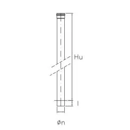 Tubo da 2 metri SPT20 DESIGN PELLET in acciaio 1,2mm nero opaco