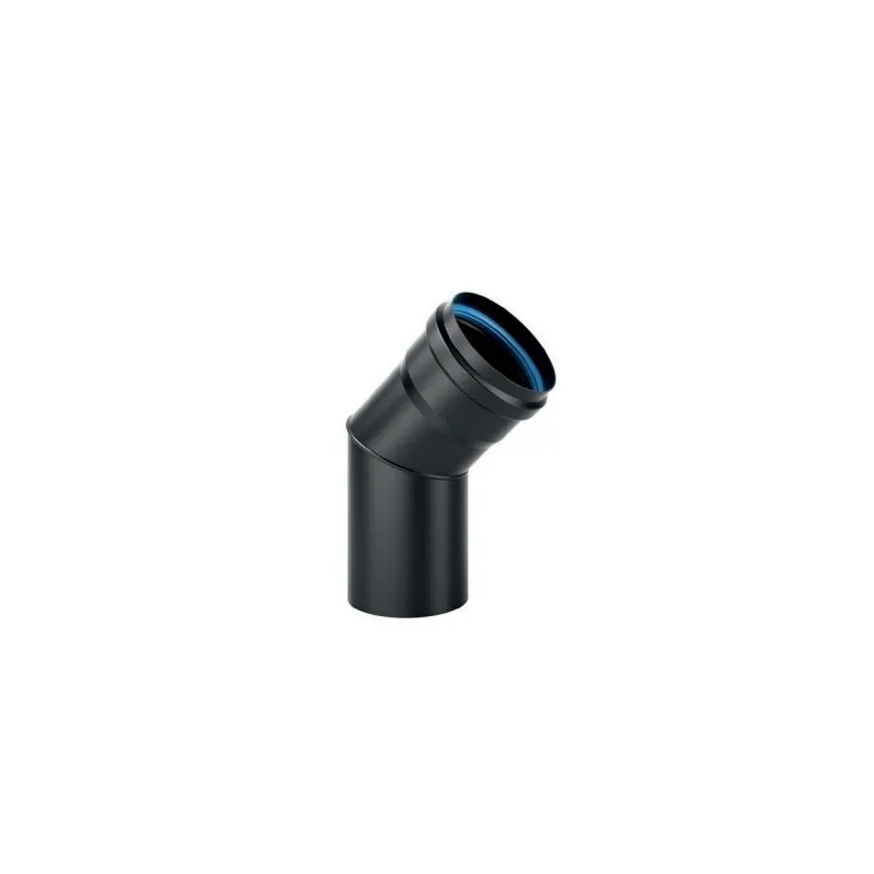 45 ° curve SPC4 DESIGN PELLET in steel 1,2mm matt black 45 ° curve SPC4 DESIGN PELLET in steel 1,2mm matt black