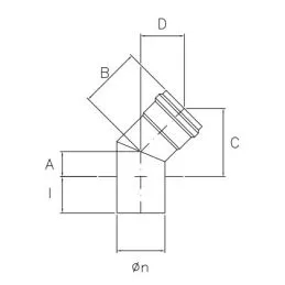 Curva a 45° SPC4 DESIGN PELLET in acciaio 1,2mm nero opaco