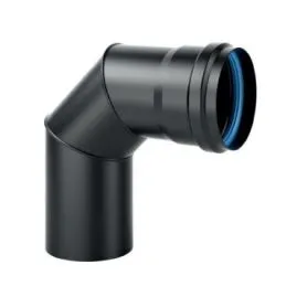 Curva a 90° SPC9 DESIGN PELLET in acciaio 1,2mm nero opaco