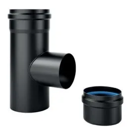 Reduced 90 ° T fitting 80mm with cap SPT9 DESIGN PELLET in
