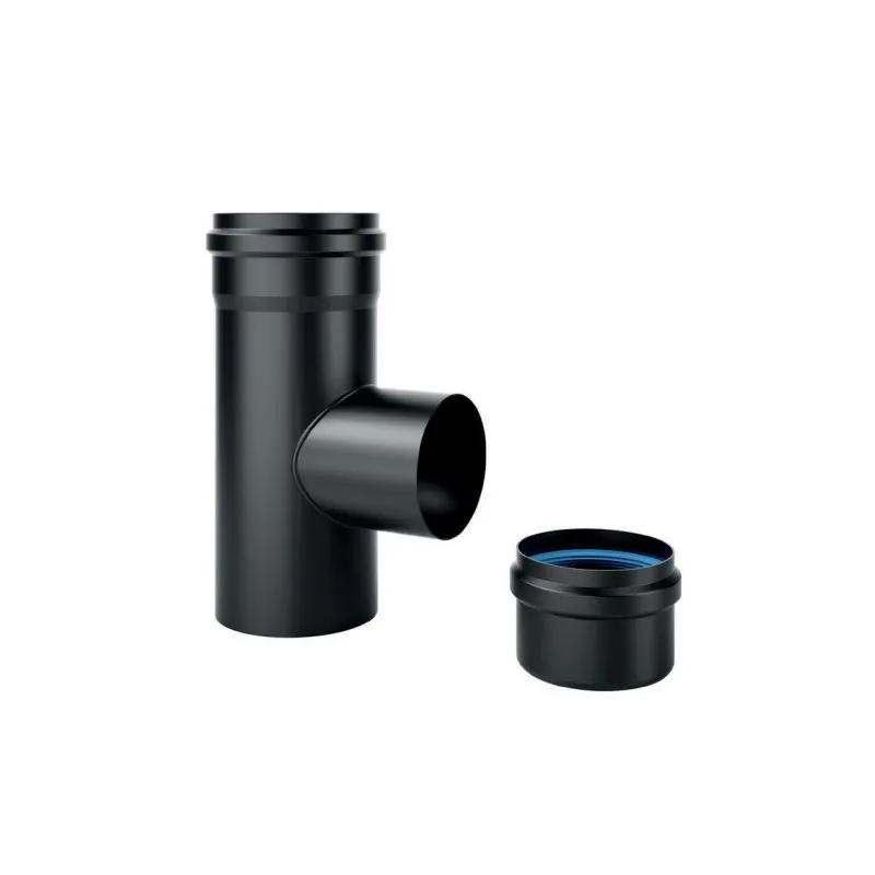 Reduced 90 ° T fitting 80mm with cap SPT9 DESIGN PELLET in Reduced 90 ° T fitting 80mm with cap SPT9 DESIGN PELLET in