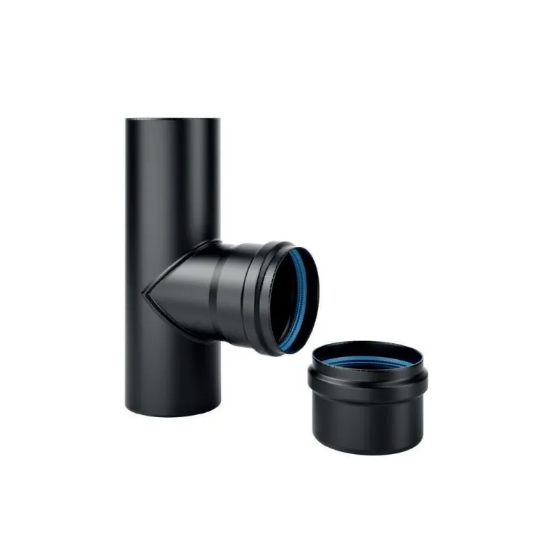 Double male 90 ° T-fitting with cap SPD9 DESIGN PELLET in steel