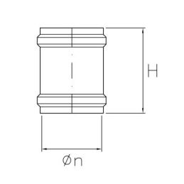 Female / female fitting SPMA DESIGN PELLET in steel 1,2mm matt