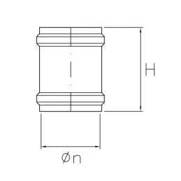 Female / female fitting SPMA DESIGN PELLET in steel 1,2mm matt