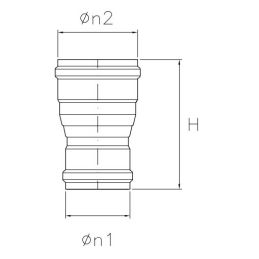 Female extension fitting 80-100mm SPRCF DESIGN PELLET in steel