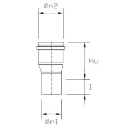 Male extension fitting 80-100mm SPRCA DESIGN PELLET in steel