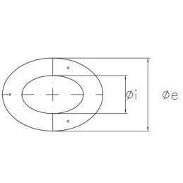 Rosone copriforo ellittico 45° SPRS45E DESIGN PELLET in acciaio