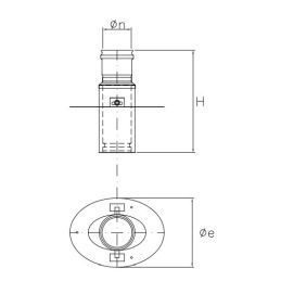 Rosone ellittico telescopico modulare SPRTM per tubo stufa a