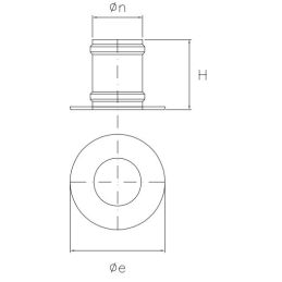 Sheet metal ceiling rose for DESIGN pellet stove De Marinis