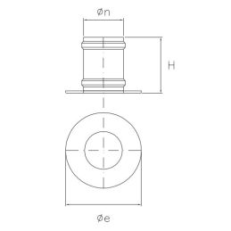 Oversized sheet metal ceiling rose for pellet stove DESIGN De