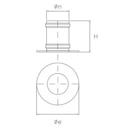 Oversized sheet metal ceiling rose for pellet stove DESIGN De